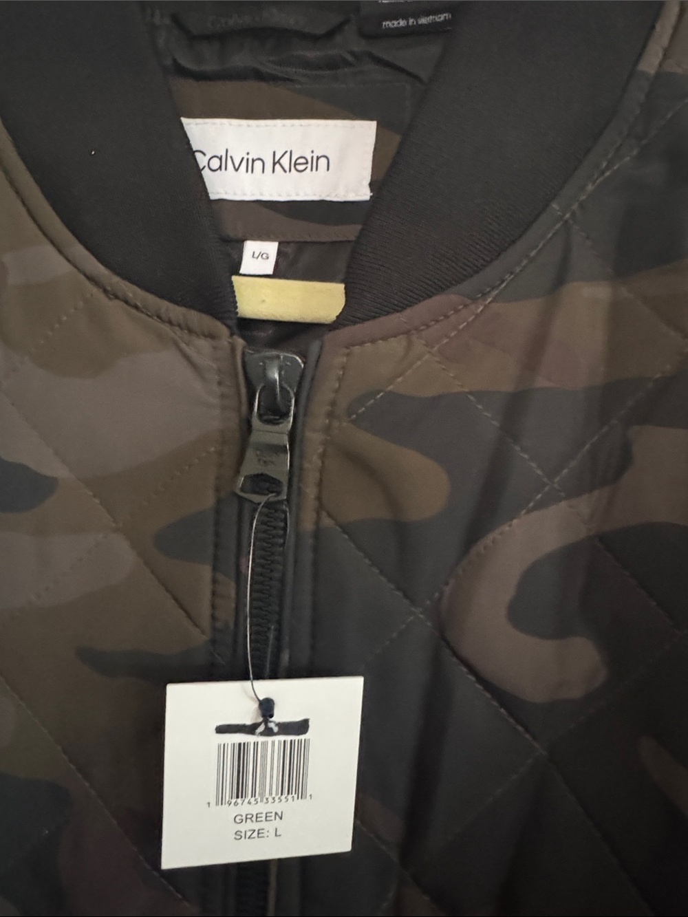 Calvin Klein Men's Camo Bomber Jacket - Olive Green & Black - Picture 2 of 7